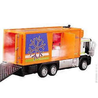 Alloy Refrigerated Car Toy for Children Safe Material and No Battery Christmas Birthday Gift  Yellow