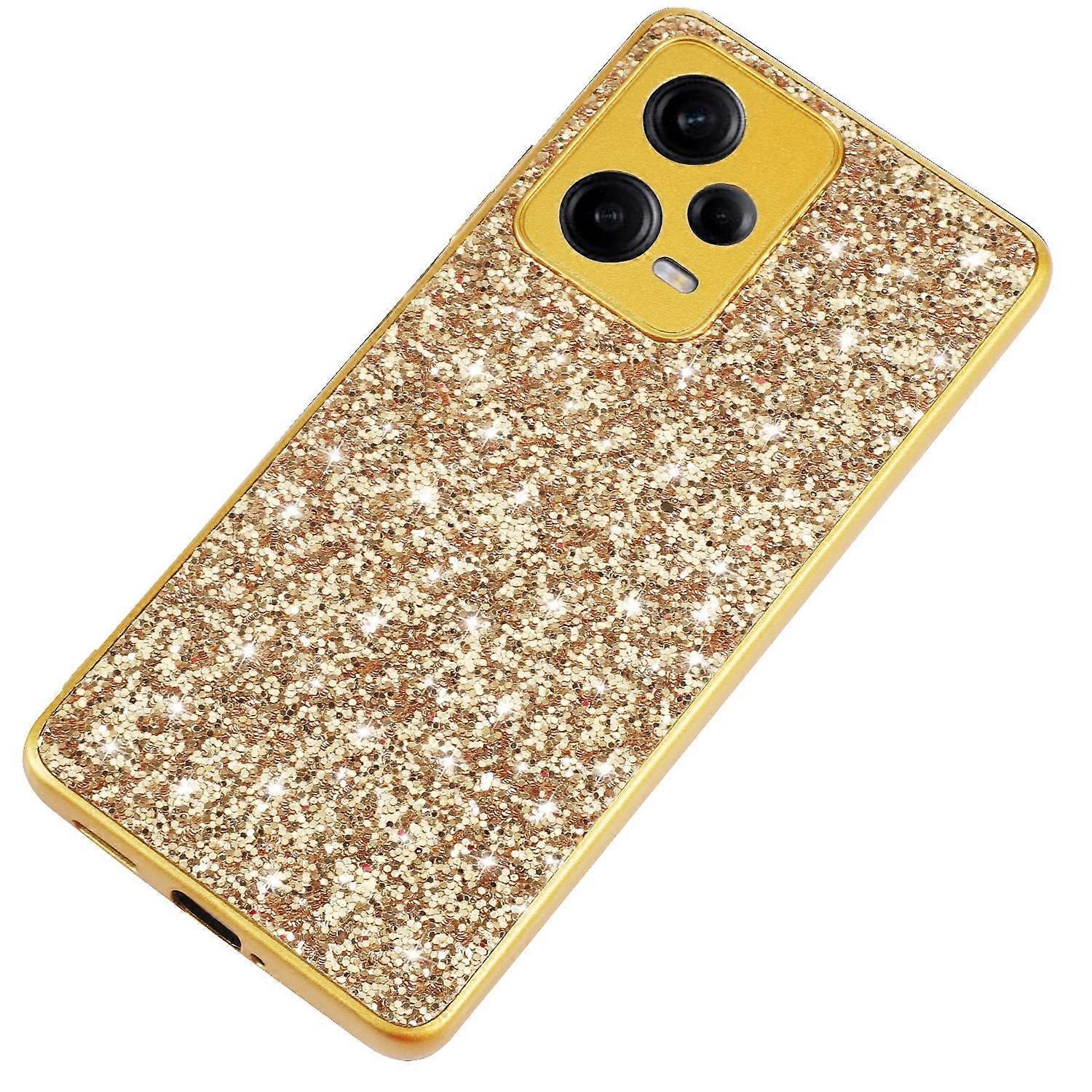 For Xiaomi Redmi Note 12 Pro 5G Glitter Sequins Phone Case Electroplating TPU Frame Back PC Shockpro