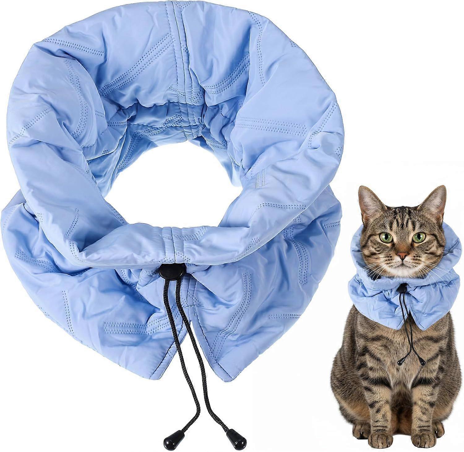 Elizabethan collar for cats, adjustable post-operative recovery collar,
