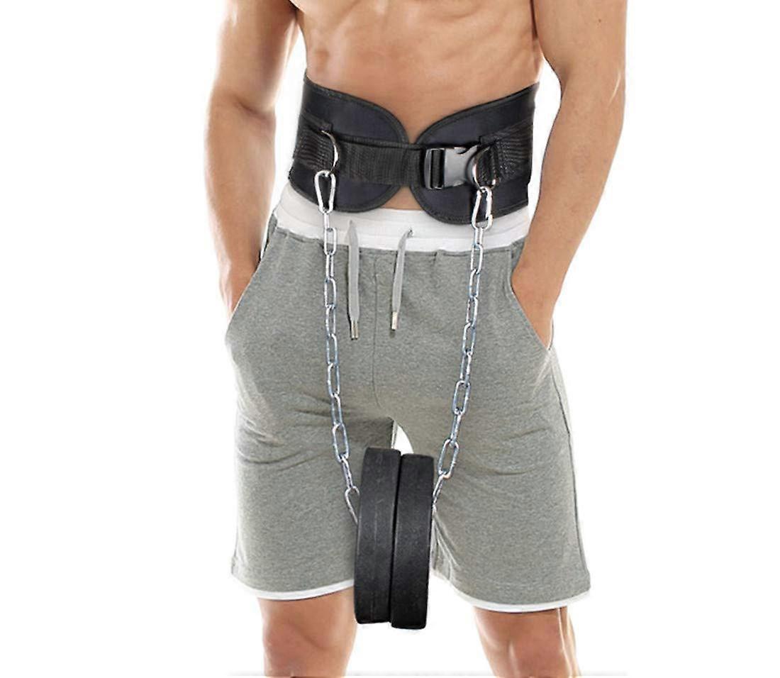 Weighted Dip Belt with Chain for Pull Ups and Dips Adjustable Waist Fit Back Support