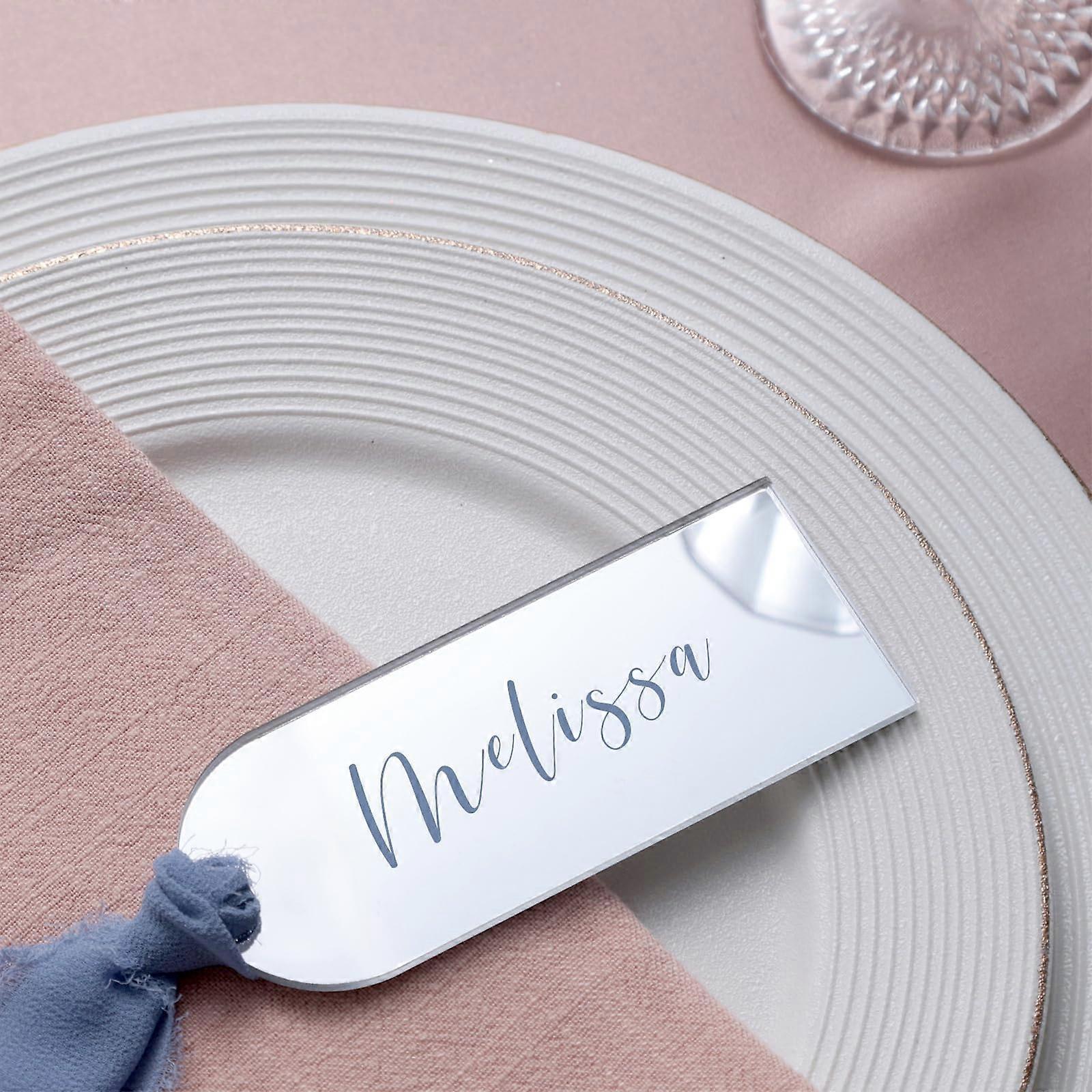 20 Pcs Mirror Silver Acrylic Place Cards with  Blank Surface for Wedding Table Name Tags
