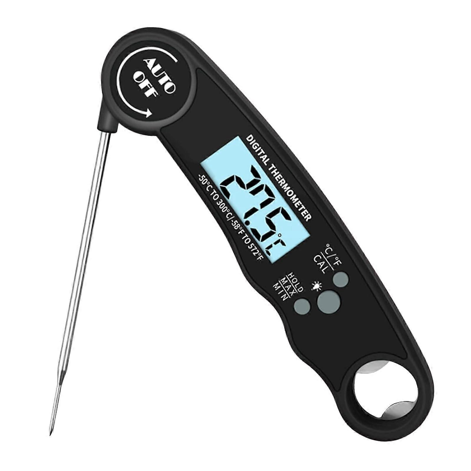 Digital Meat Thermometer Instant Read with Large LCD and Foldable Probe for Grilling BBQ Cooking