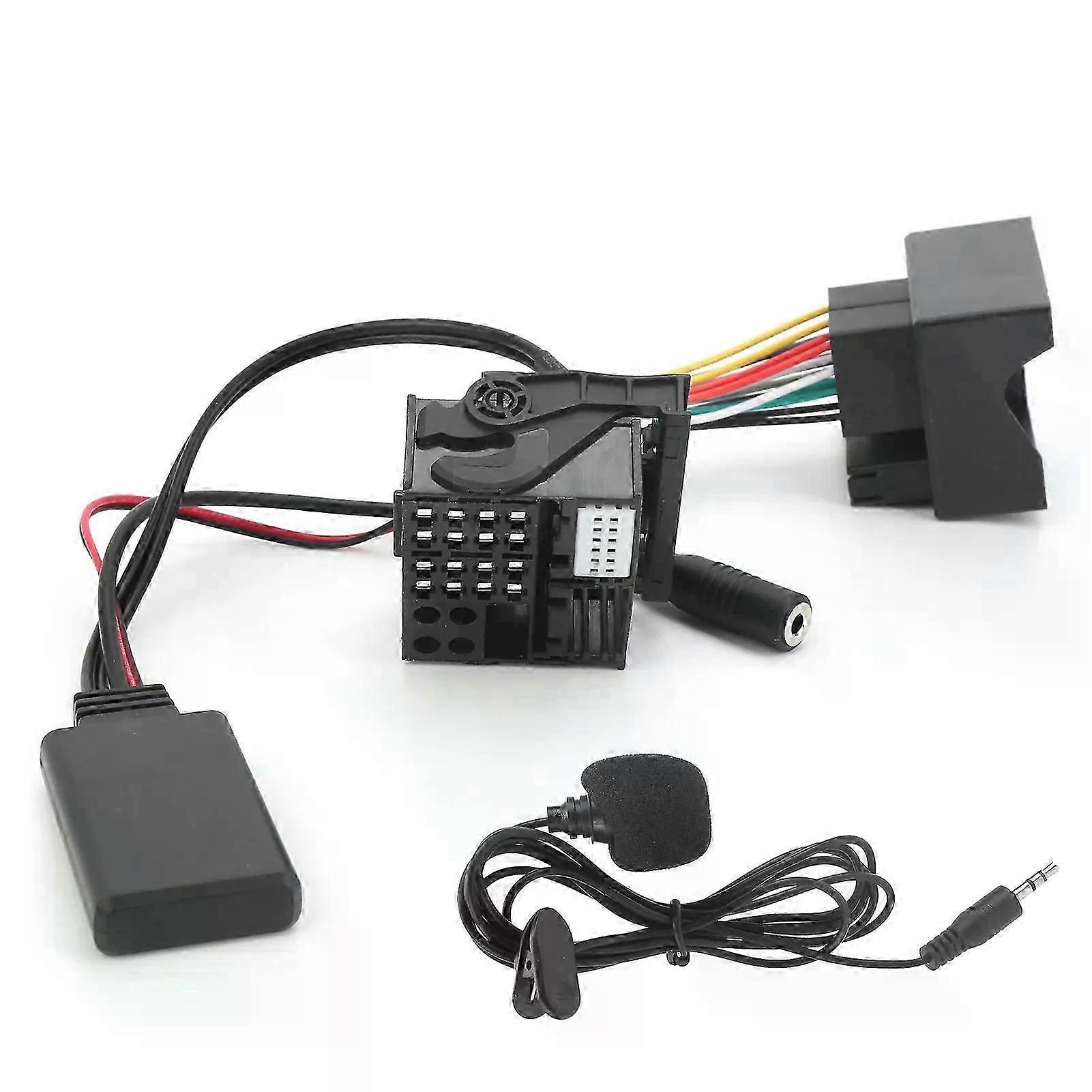 591in Bluetooth 50 AUX Cable Audio Adapter with Microphone Fit for E60 E63 E64 E65 E66 E87 Auto Audio Connector