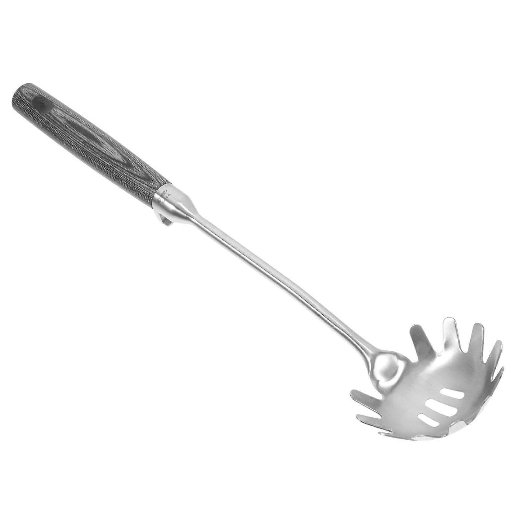 Stainless Steel Pasta Server Spoon with Fine Mesh Spaghetti Strainer for Easy Soup Separation