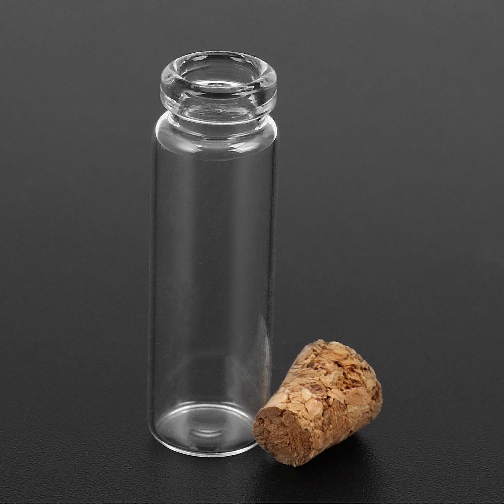 60Pcs 11X32mm Tiny Mini Empty Clear Cork Glass Bottles Vials 2Ml