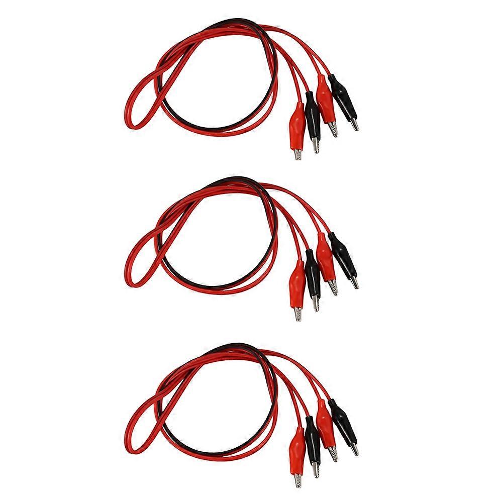 3X 1M Double-End Alligator Clips Test Lead Jumper Wire