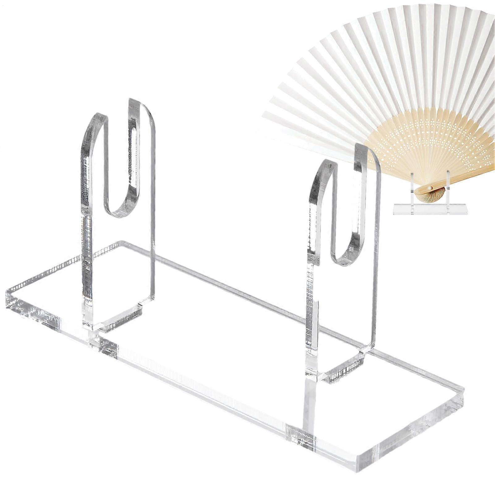 Acrylic Fan Display Stand with Clear Foldable Design, SpaceSaving Rack for Handheld Fans