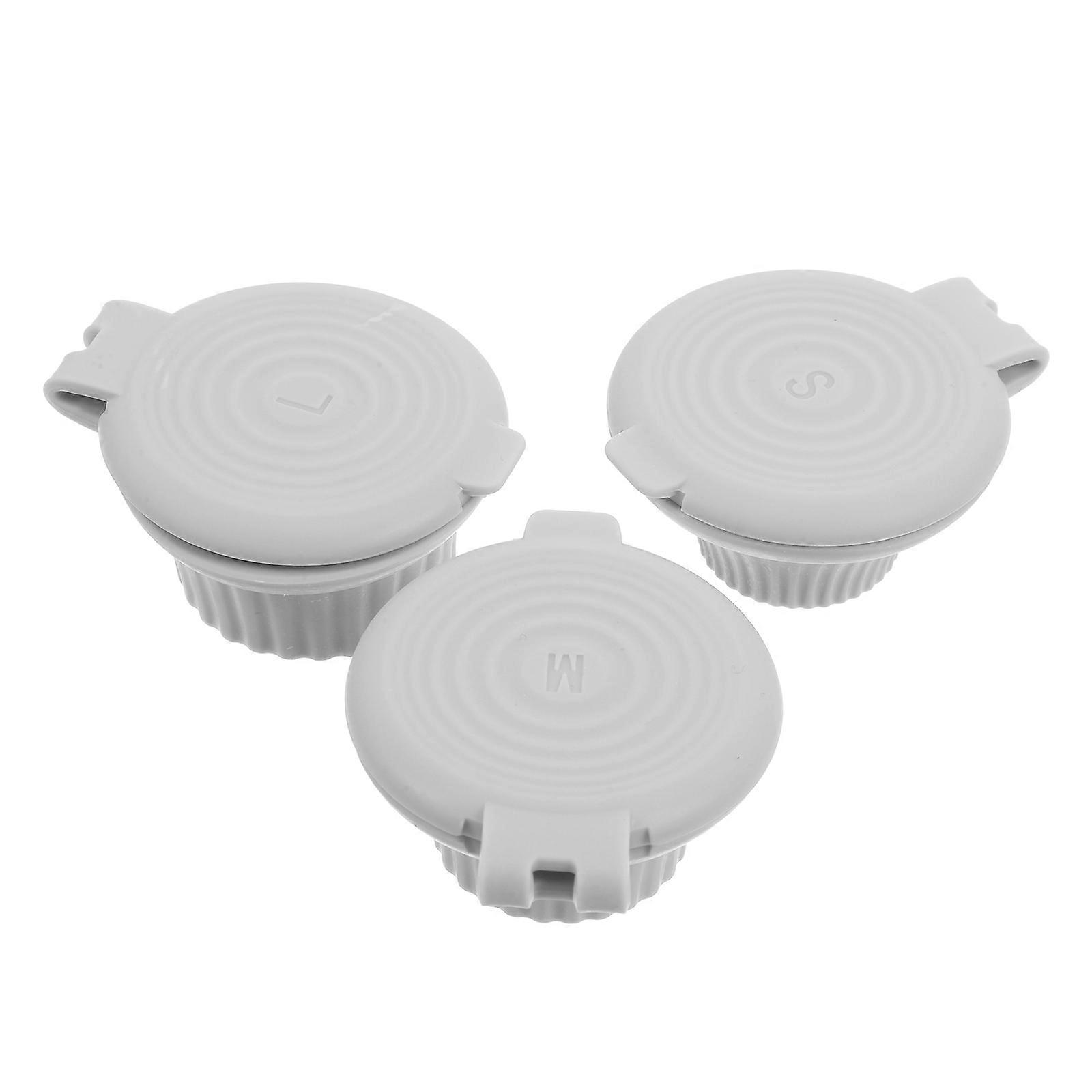 Plastic Bottles Flip Caps Squeeze Bottle Caps for Bottles 3Pcs Dark Grey