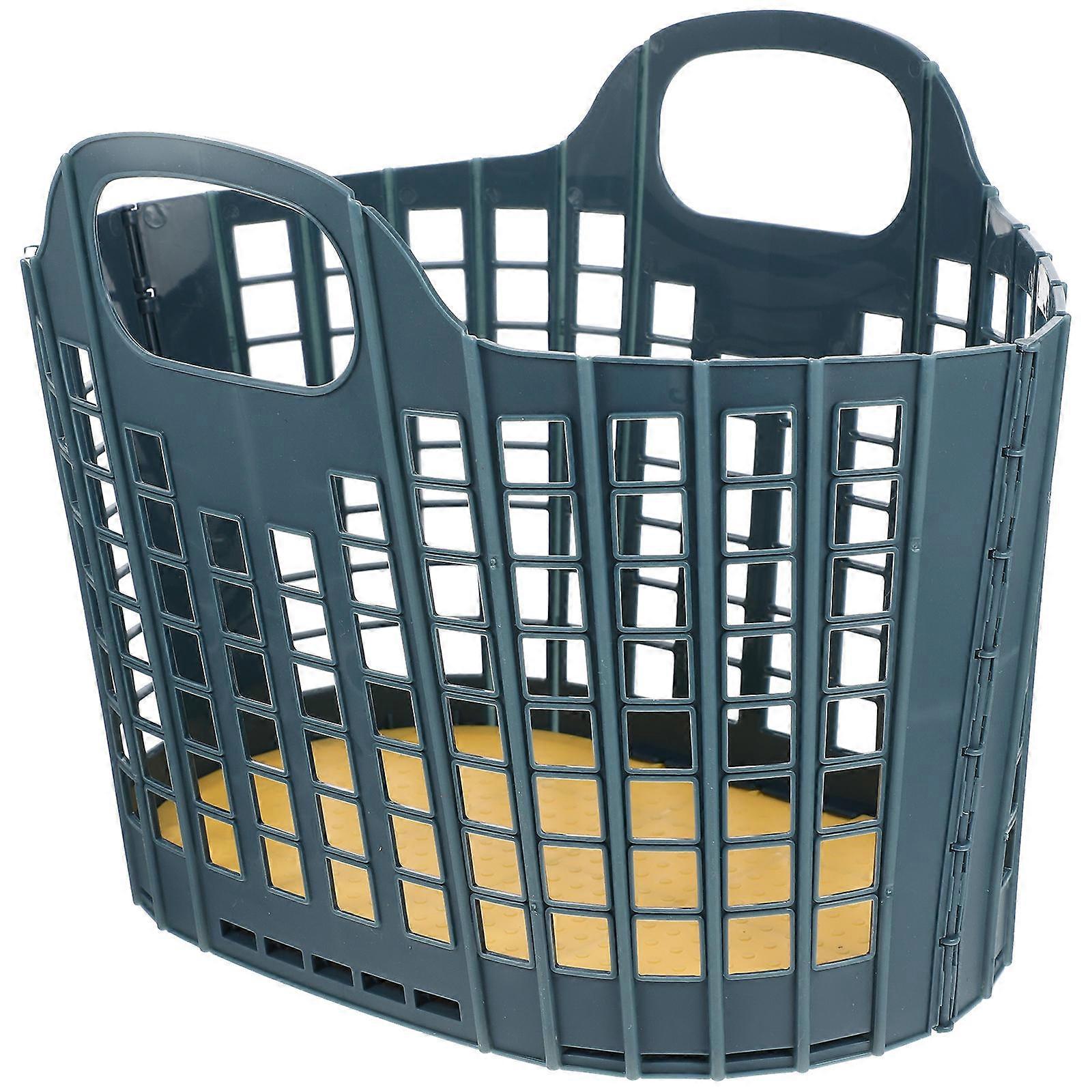 Small Storage Baskets Foldable Storage Basket Hotel Use Blue 28.5X20.5X14CM Multi-Function 1Pack