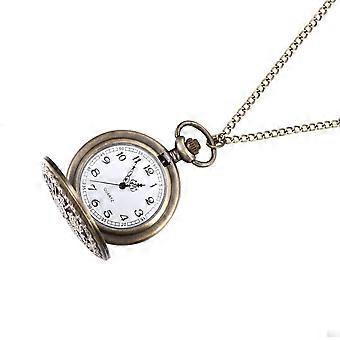 Vintage Pocket Watch Quartz Movement Wearable Accessory Silver Round Retro 1PC