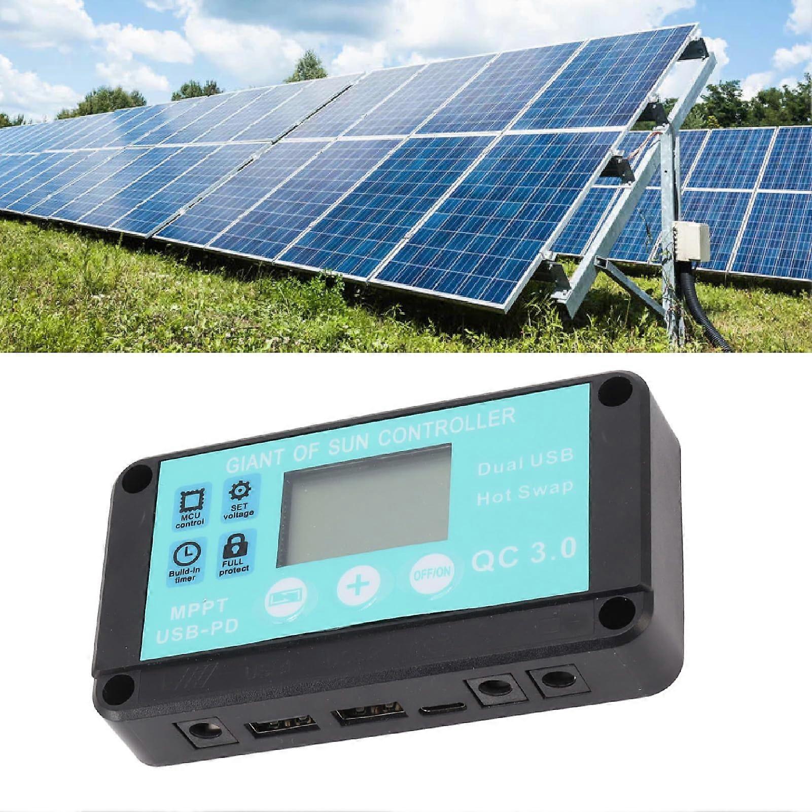 MPPT Solar Charge Controller 30A Compact Easy Installation with Clear Display for OffGrid Battery