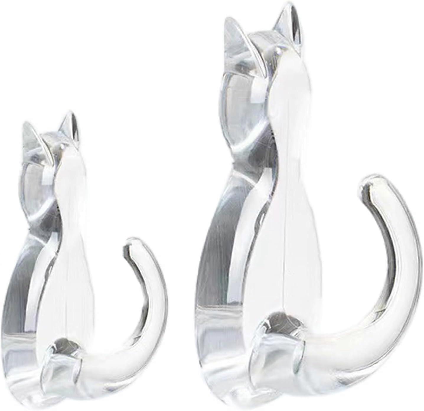 2 cat-shaped wall hook sets, adhesive door hooks