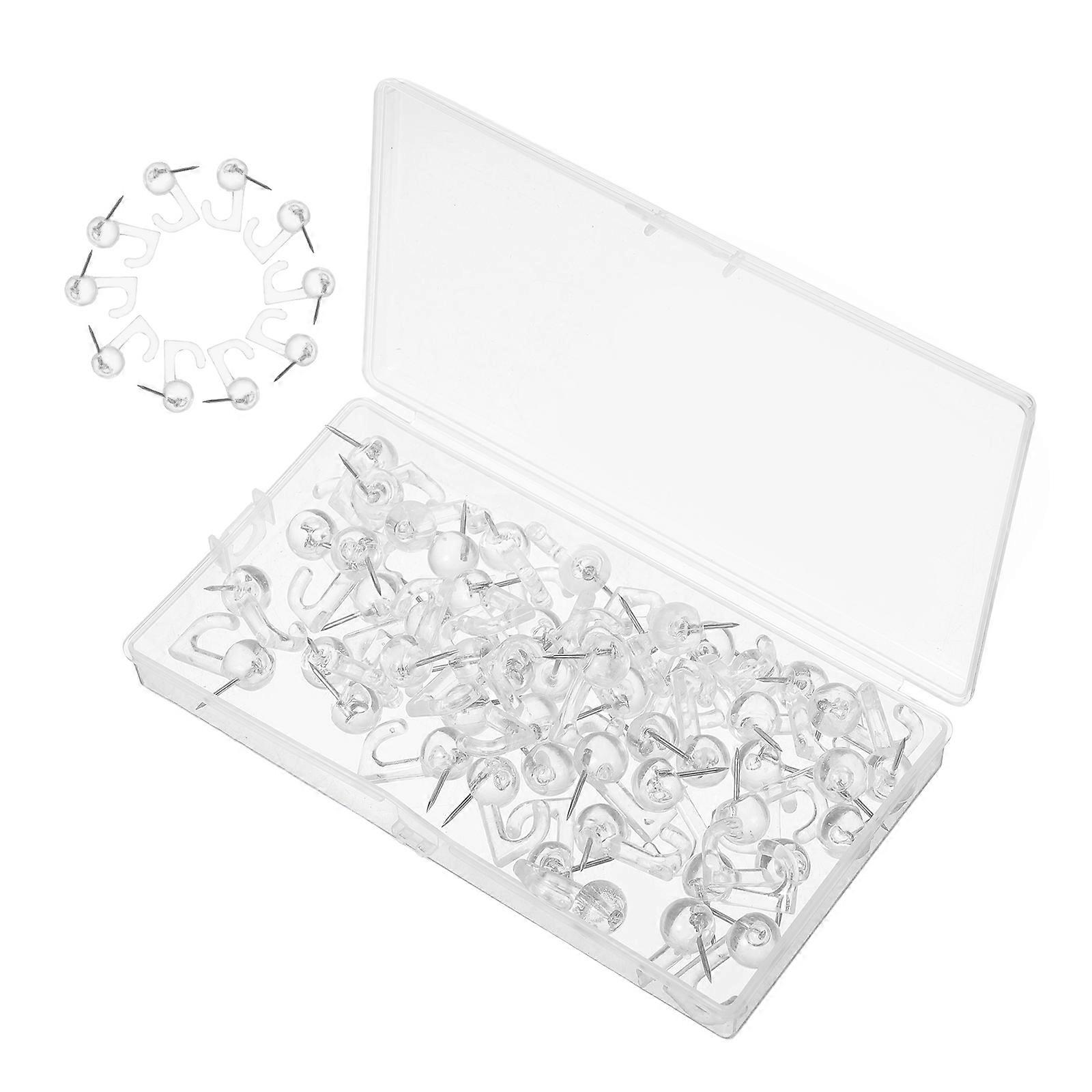 Transparent Thumbtacks Hooks for Wall Hanging 500Pcs Clear Push Pin Set