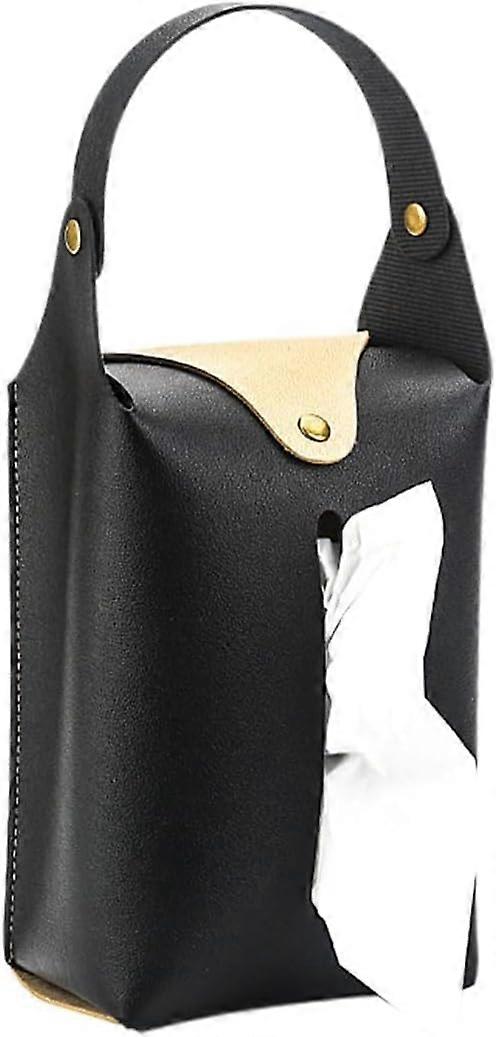 Foldable hanging tissue box, PU leather tissue holder