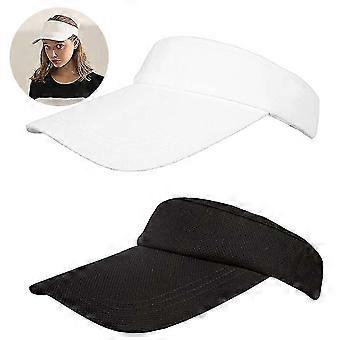 2 stuks zachte zonnekleppen met zweetband voor dames, hoed met lange rand AoBa