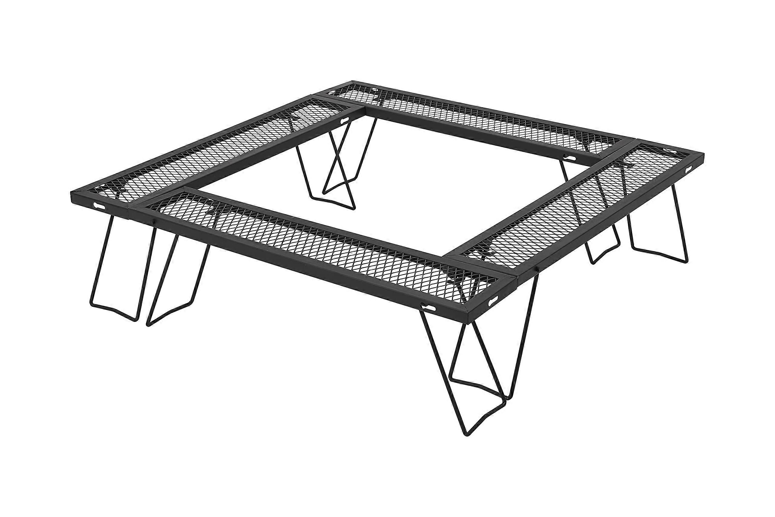 Outdoor BBQ Table with HeatResistant Surface, Foldable Fire Pit Cooking Stand for Camping