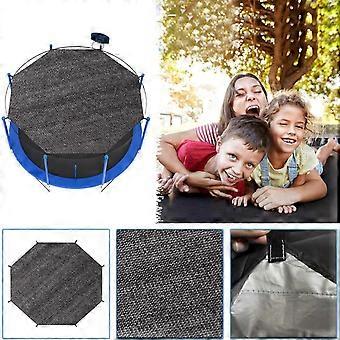 Capa de proteção solar redonda para trampolim, 98% de bloqueio solar, 4,27 m (14 pés), preta, lona de malha para proteção solar superior, ideal para playground externo em quintais e áreas de lazer.