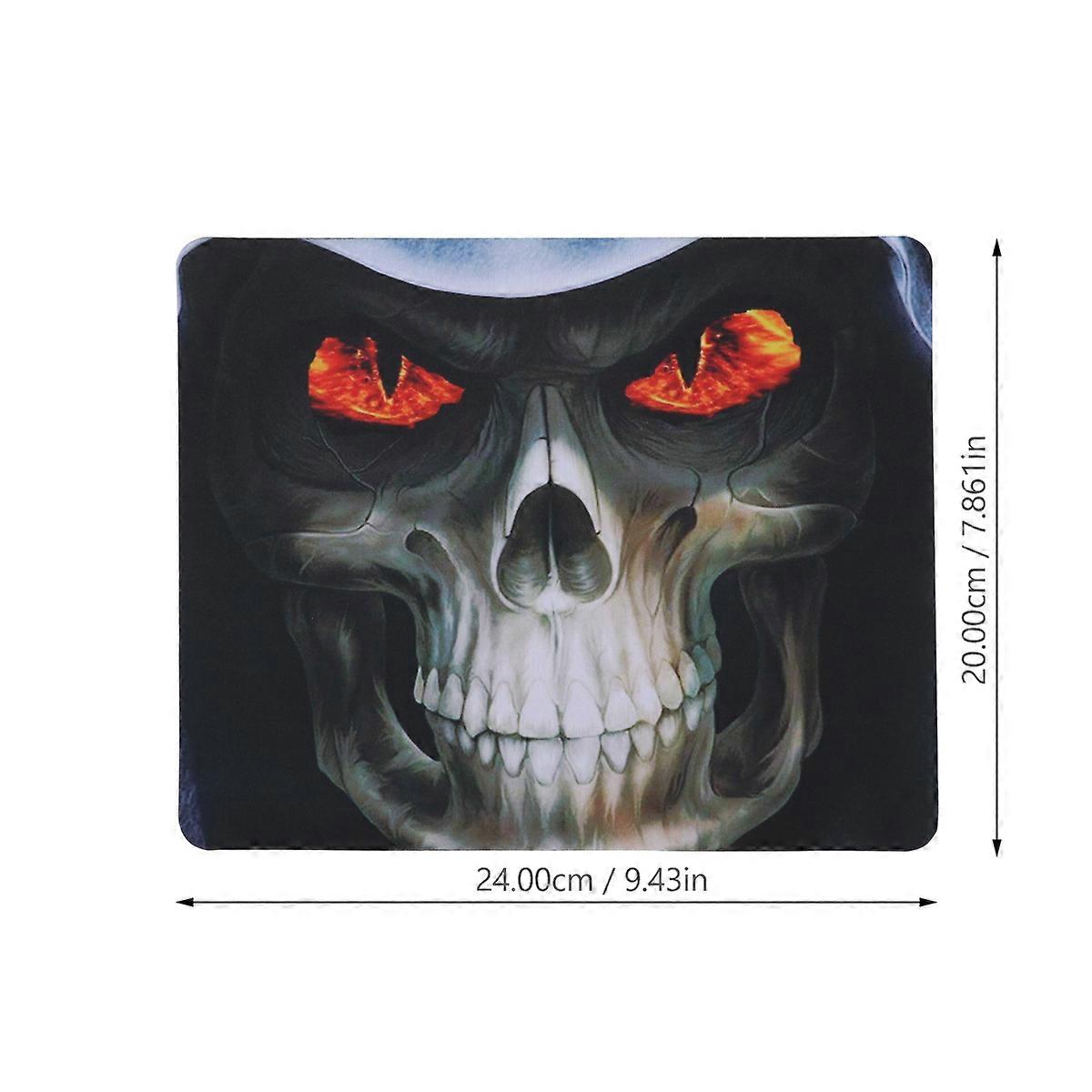Skull Pattern Mouse Pad Set for Computer Use with 1Set Rubber Mats