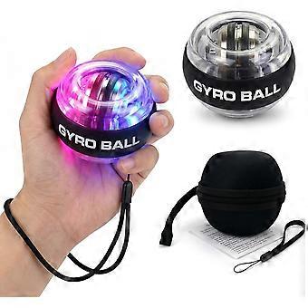 Pelota de muñeca con arranque automático, sin batería, con giroscopio LED de 6 etapas que cambia de color, entrenador de fuerza para antebrazo y agarre para recuperación muscular, alivio del estrés y oficina.