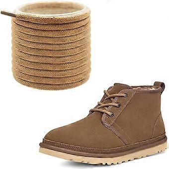 Vaxade skosnören för UGG-stövlar, 3/16" (4,5 mm) runda bomullsskosnören, ersättningssnören, bruna 45"/115 cm