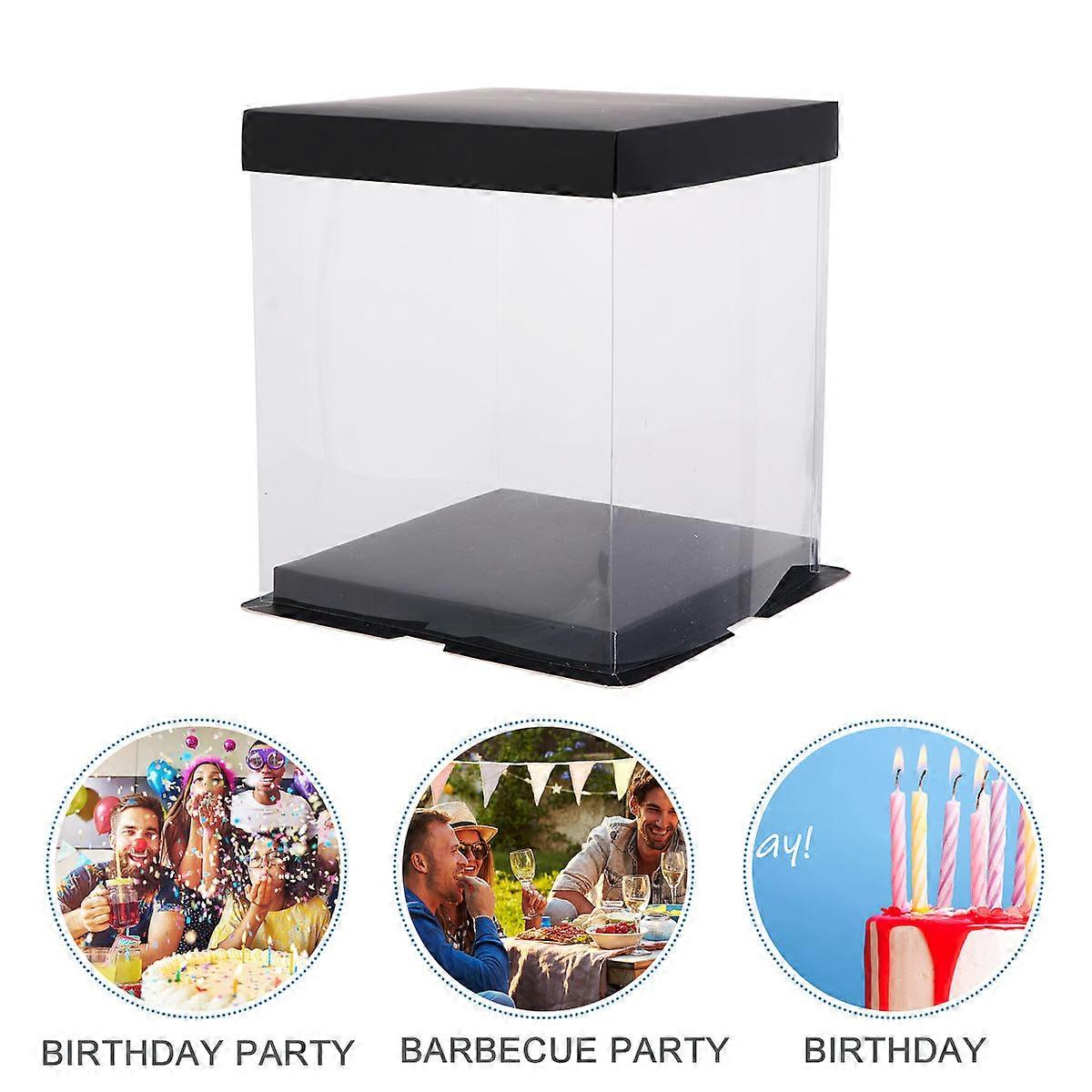 4pcs Cake Packaging Box Cake Container Transparency Cake Box Cake Wrapping Box