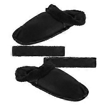 Solette nere in peluche per scarpe invernali, rimovibili e lavabili, 1 set di scaldapiedi