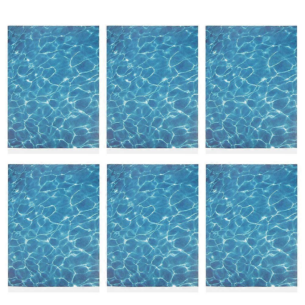 Ocean Wave Sticker Background Decal for Decor 6 Sheets Plastic Removable Sheets