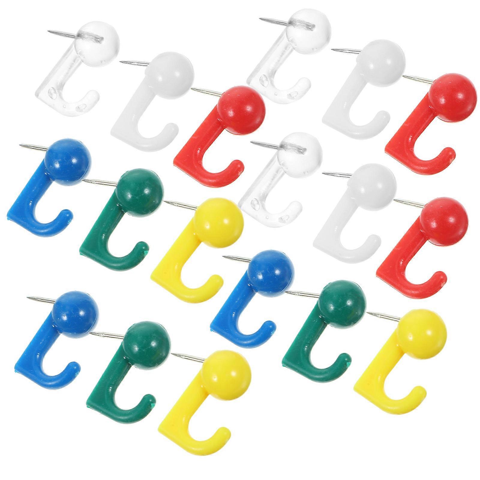 Assorted Color Hanging Push Pins Hooks for Office Use 2 Boxes Set