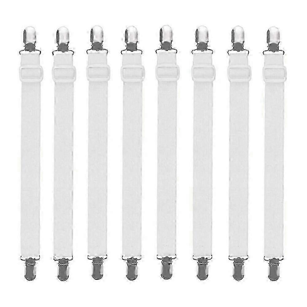 8pcs/Set Elastic Sheet Clips Double End Clips Fixed Suspender