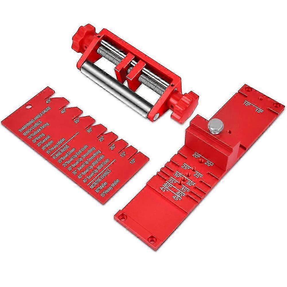 Chisel Sharpening Jig Kit for Woodworking, Adjustable 0.1"-2.8" Width, 10-45 Angle Gauge
