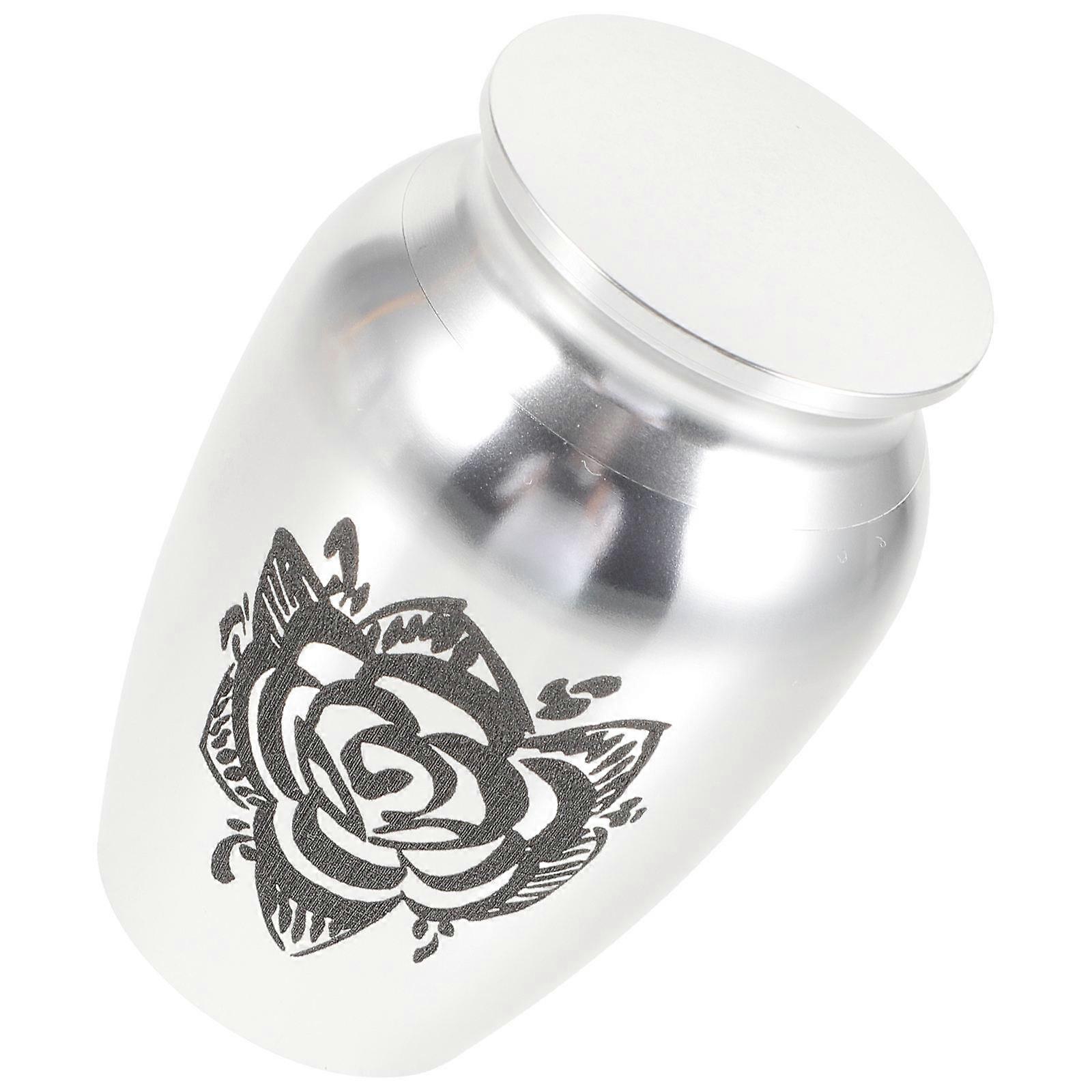 Bone Ashes Holder Small Cremation Keepsake Urns for Storage Silver Alloy