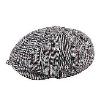 Classic Men Caps Grey Cotton Peaked Cap Retro Style Adjustable Buckle Comfortable to Wear 1Set