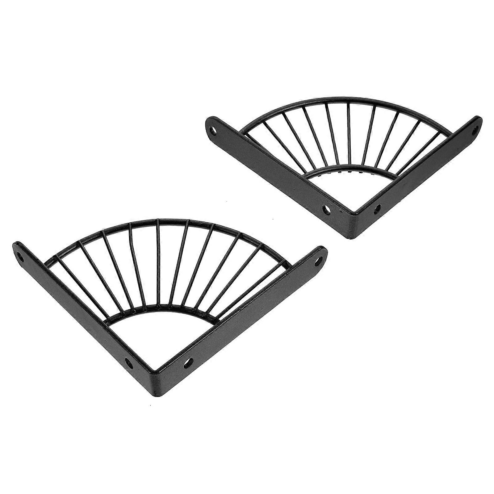 2Pcs Shelf Support Bracket for Storage Use Fan Shape Wall Mounted Iron