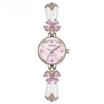 MOKAGO Women's Watch - Rose Gold Butterfly & Pearl Bracelet - Elegant Fashion Timepiece for Her