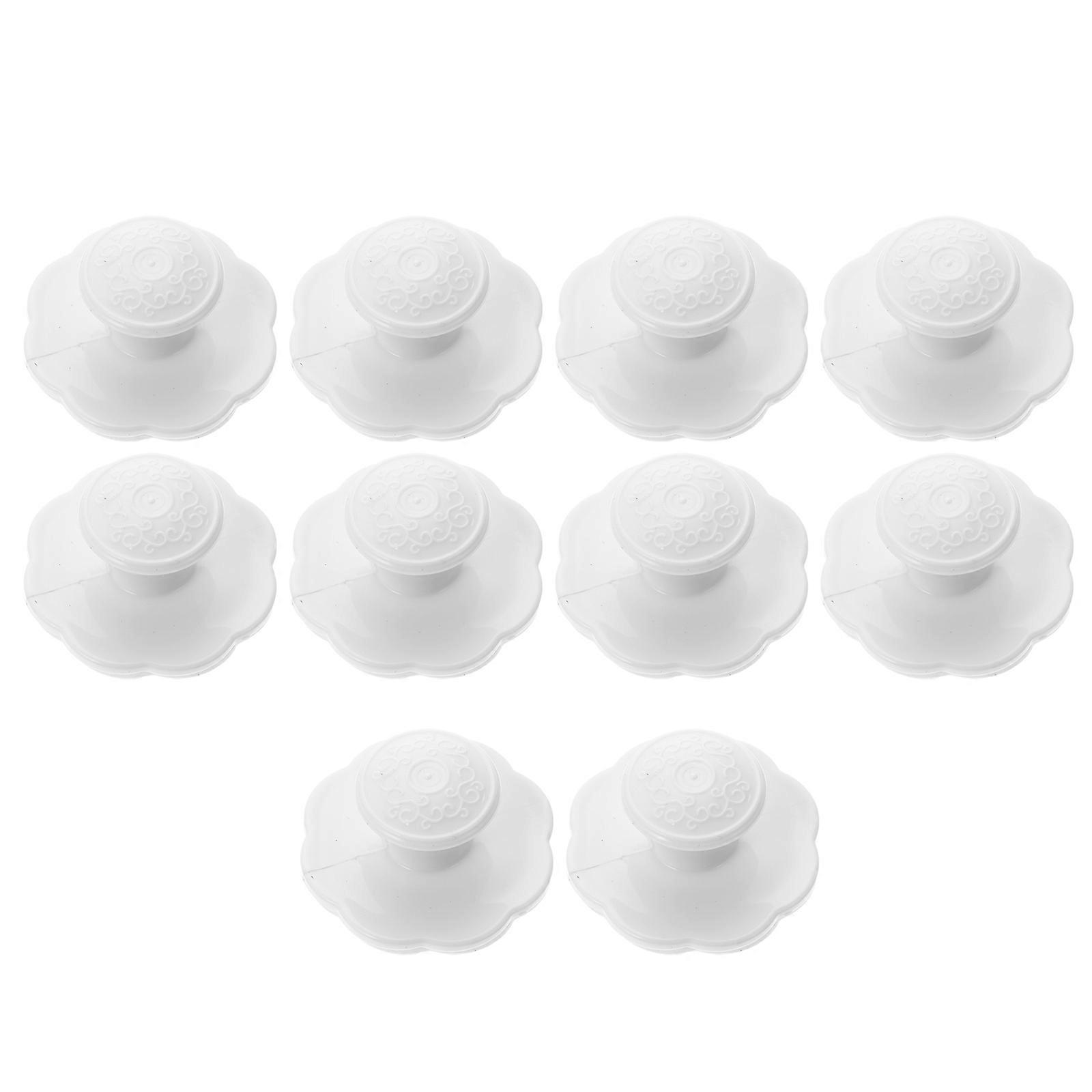 10pcs Cabinet Knobs No Punching Sticky Type Round Dresser Knobs Drawer Knobs