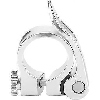 Fahrrad-Sattelstützenklemme, Schnellspann-Sattelstützenklemme aus Aluminiumlegierung für 25,4 mm Sattelstützen (silberfarben) (1 Stück), x