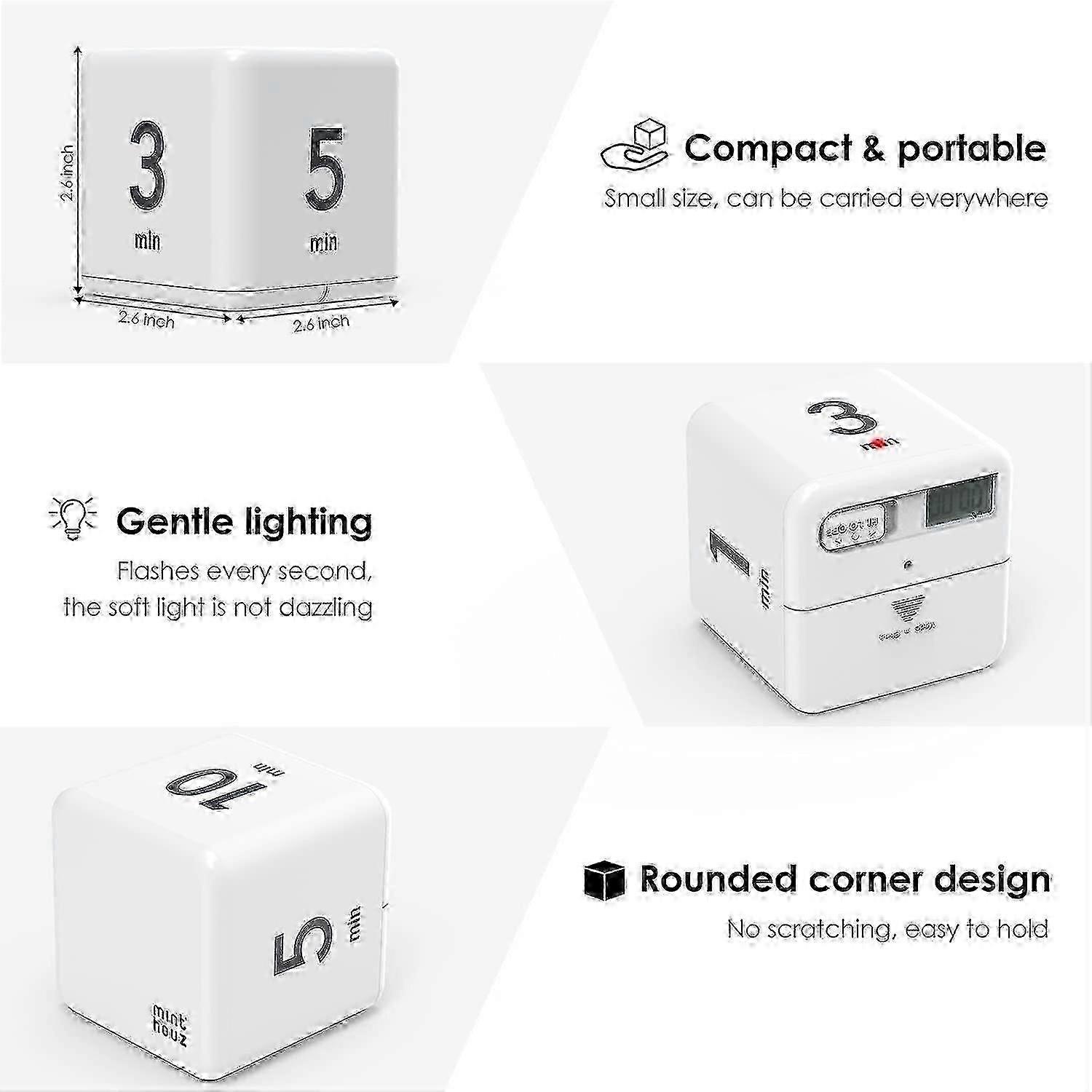 Cube Timer 2pcs Kitchen Timer Gravity Sensor Flip Digital Timer For Time Management Countdown Settings