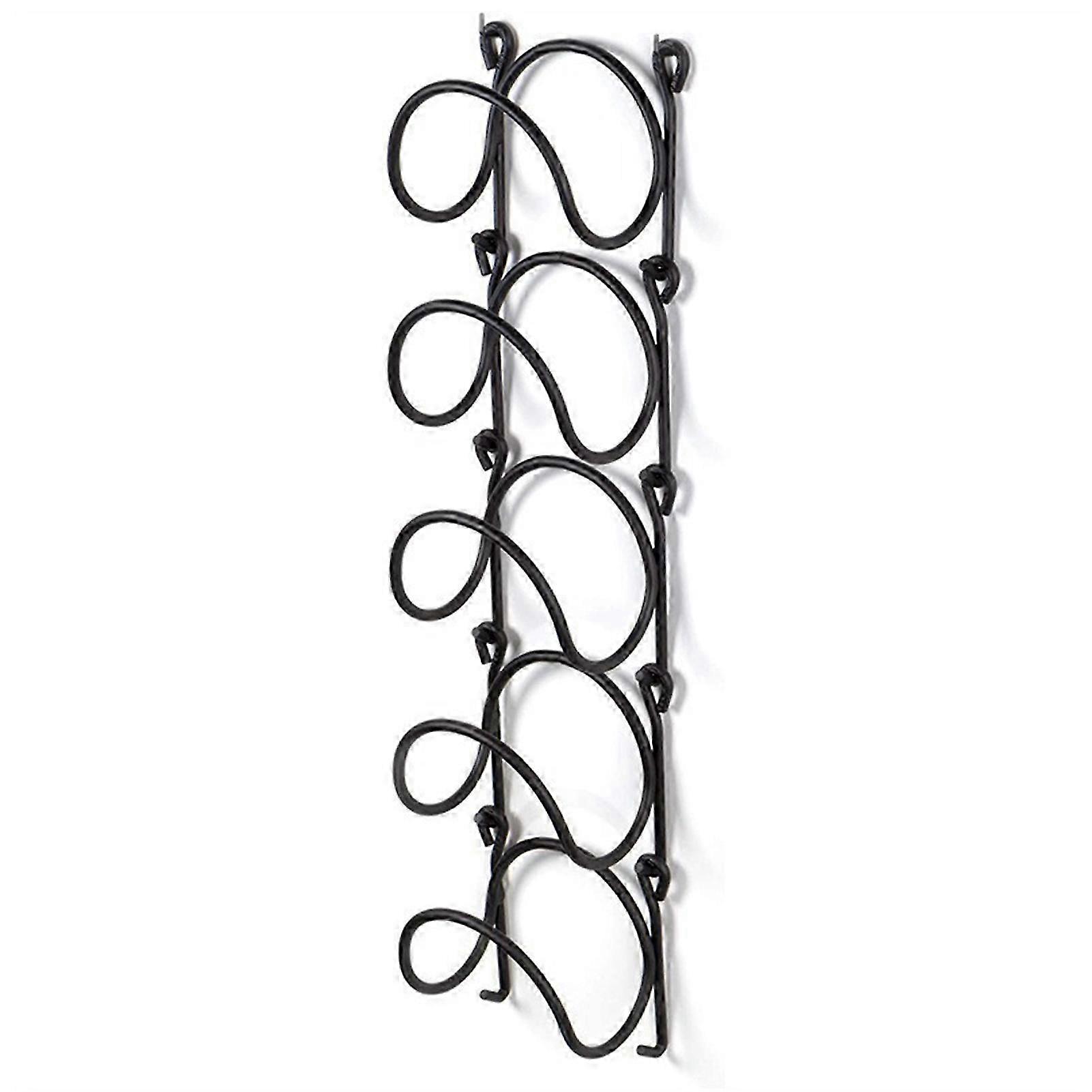 Multifunctional wrought iron wall-mounted bottle rack