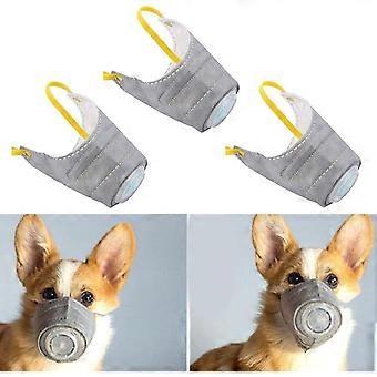 Adjustable Dog Respirator Muzzle, 3 PCS Breathable Dog Protective Muzzle for Small to Large Dogs Filter Air Pollutants Anti Fog/Anti Dust/Anti Secondh