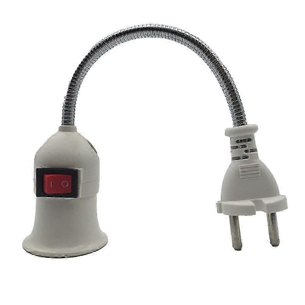 E27 EU Plug Lamp Base Conversion Led Light Wall Flexible Lamp Holder Converter with Switch Led Head Bulb Socket
