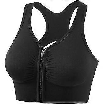 Women Sports Bra, Breathable Padded Zip Front Fastening With Removable Pads zy