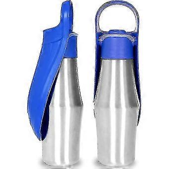 Portable Stainless Steel Dog Water Bottle with Foldable Bowl compatible with Outdoor Use