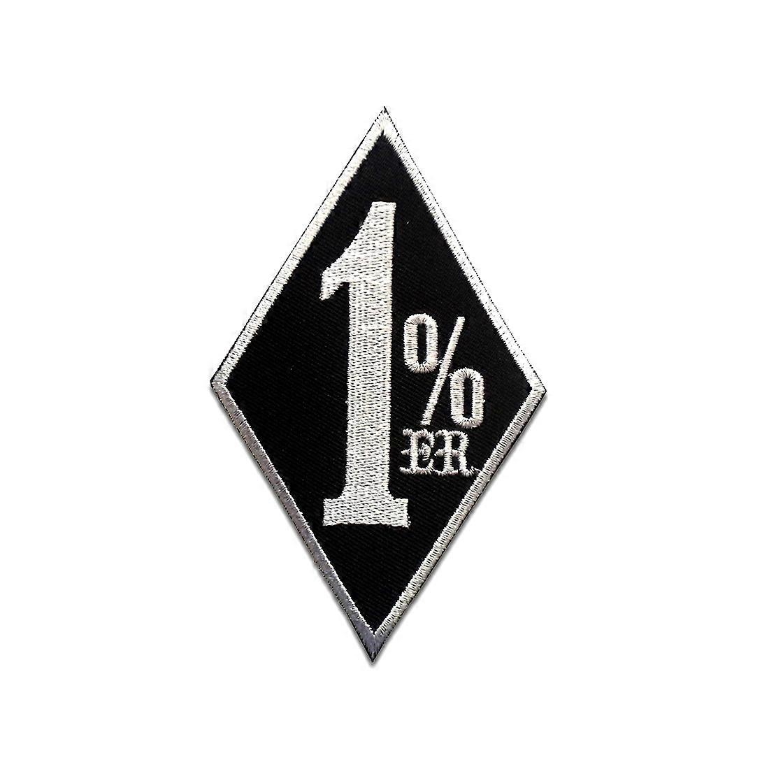 Patch / iron-on patch - one-percenter 1% biker - black - 8,2x5,2cm - patches