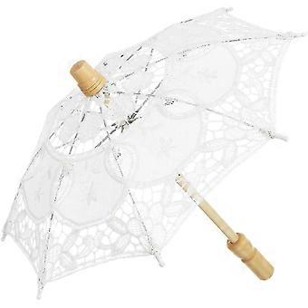 Bestickter Sonnenschirm aus Baumwollstoff, Hochzeitsschirm zur Dekoration, 1 Stück