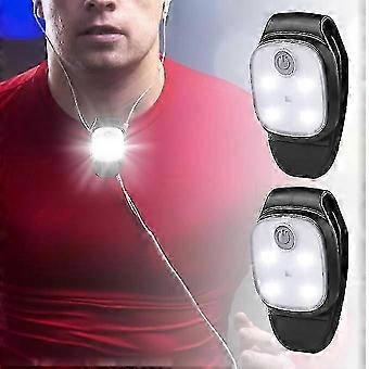 XYCY-2 Pack LED Clip-on Jogging Lights, Reflective, USB Rechargeable, with Clip for Joggers, Mini Headlamp for Dogs Outdoor Jogging