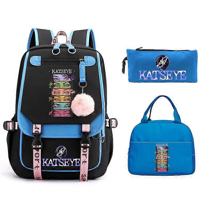 Katseye backpack large capacity casual backpack three piece set