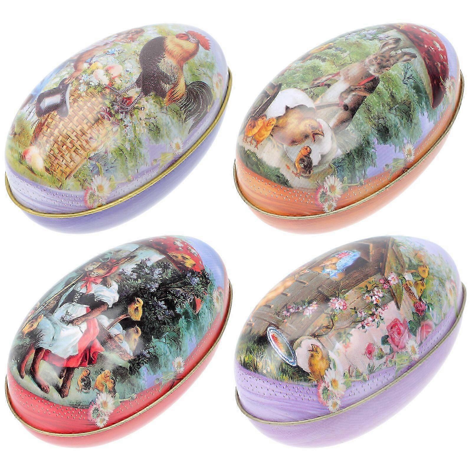 4pcs Easter Egg-shaped Candy Box Decorative Sweets Box Gift Package Box