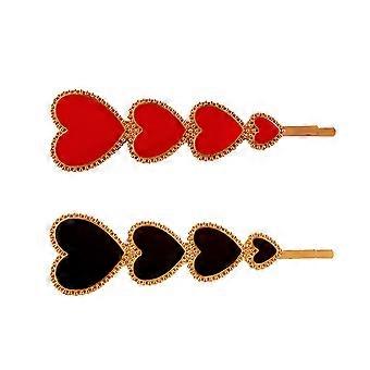 3stk hjertestreng Bobby Pin utsøkt hårklipp dekorativ hårnålsjente Side Barrette hårtilbehør til festbankett (tilfeldig farge)