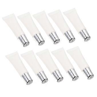 10 Pack of 10ml Refillable Lip Gloss Tubes, Leak-Resistant Clear Lip Balm Containers for Travel