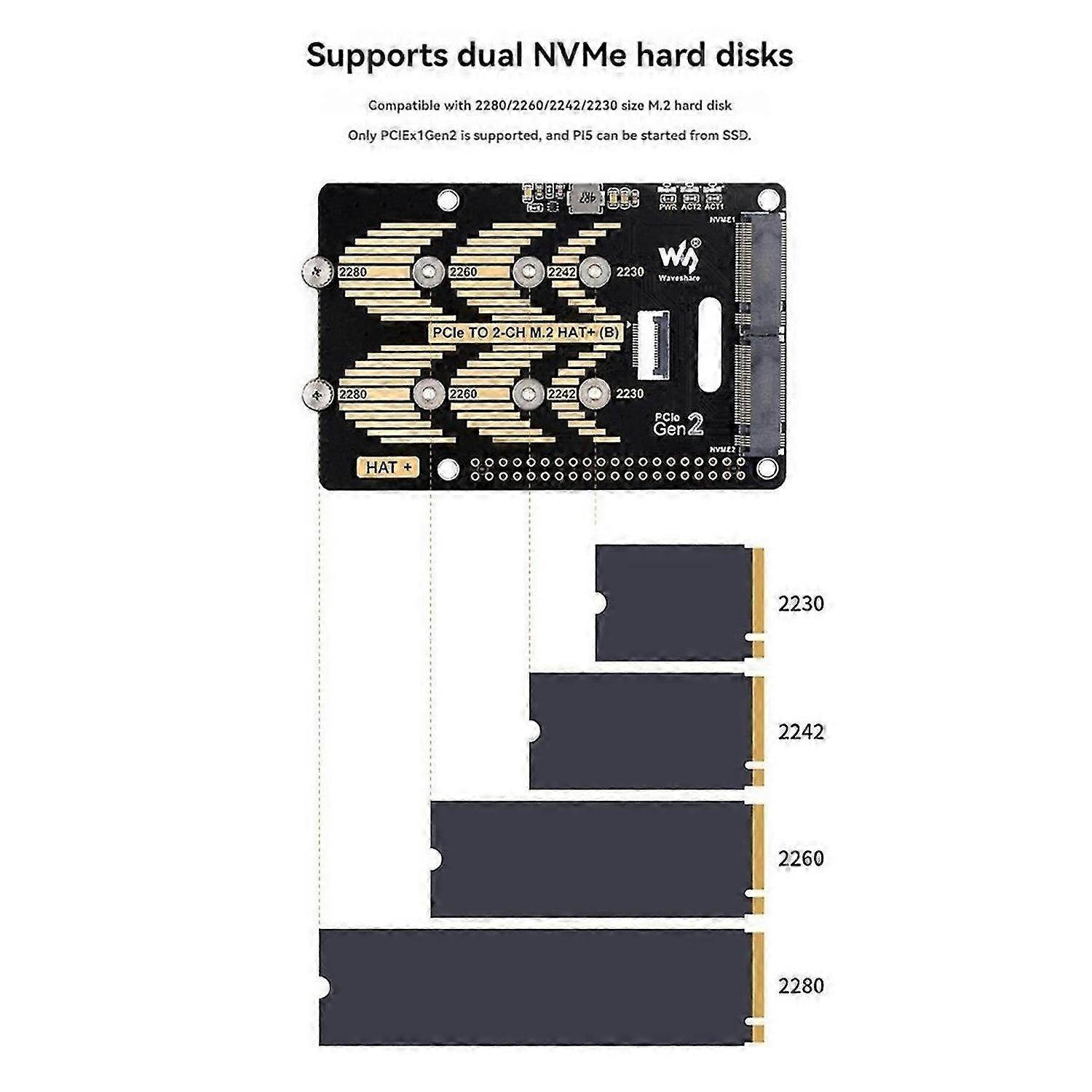 PCIe to Dual Channel M.2 Adapter Board Module for 5 5Gbps Module Hard Disk Read/Write Faster Module